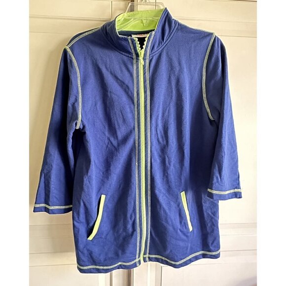 Quaker‎ Factory Women’s Small Blue Green 3/4 Sleeve Lightweight Stretchy Jacket - Picture 1 of 7